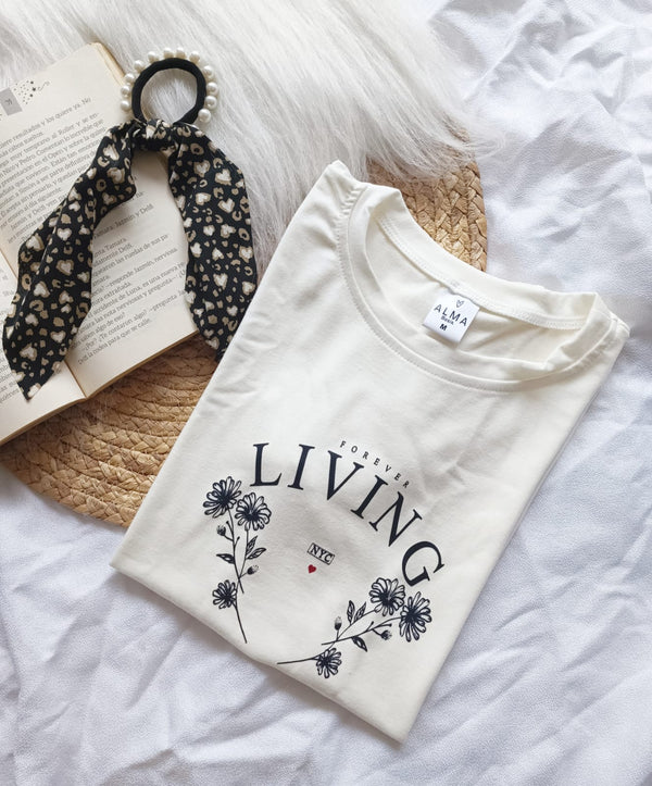Camiseta Blanco Hueso Living