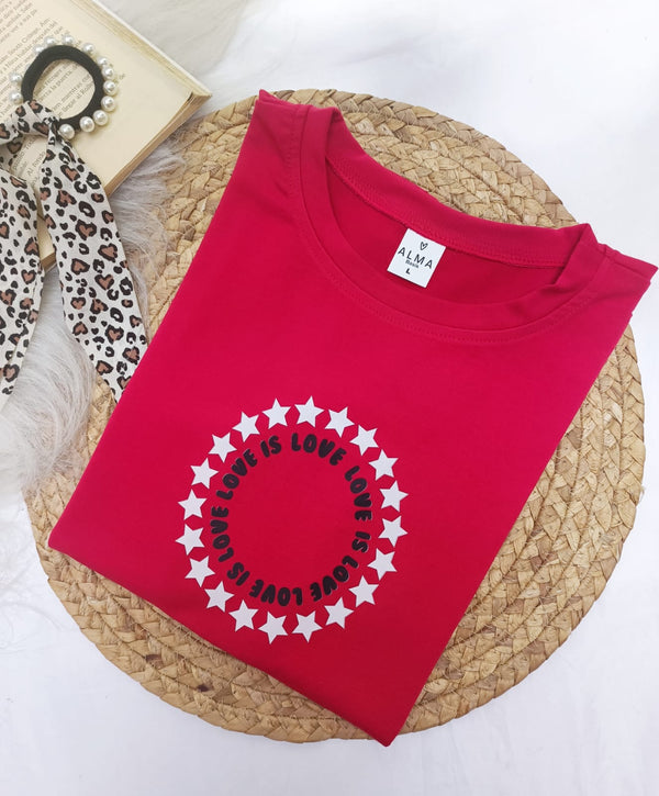 Camiseta Love Estrellas (Roja)