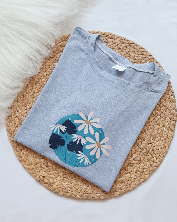 Camiseta Flor Azul