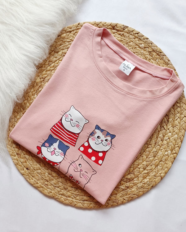 Camiseta Cat Pink