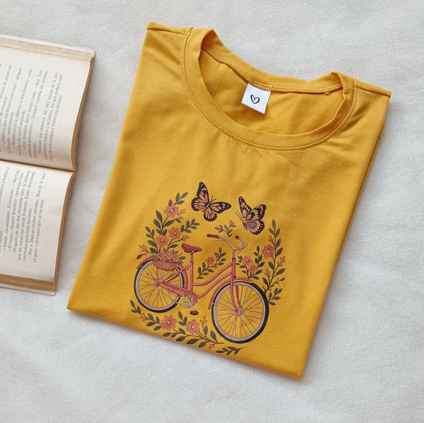 Camiseta Bicicleta Flores