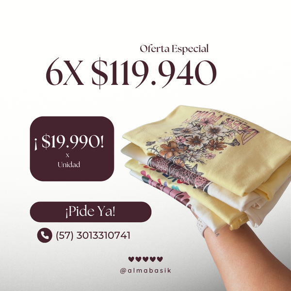 🎁Llevá 6 blusas y te quedan a Solo $19.990 c/u!😱