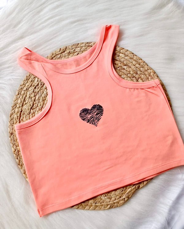 CropTop Salmon Corazon Zebra (U)