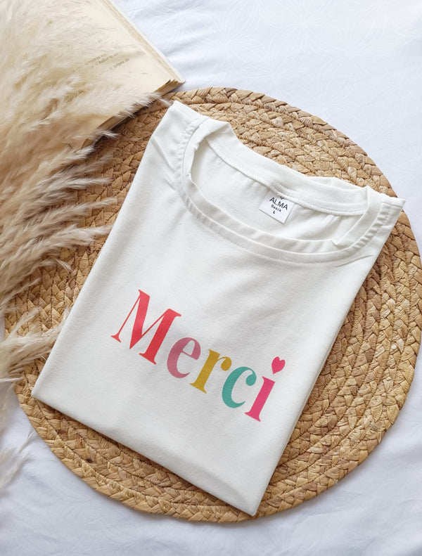Camiseta Blanco Hueso Merci Colores