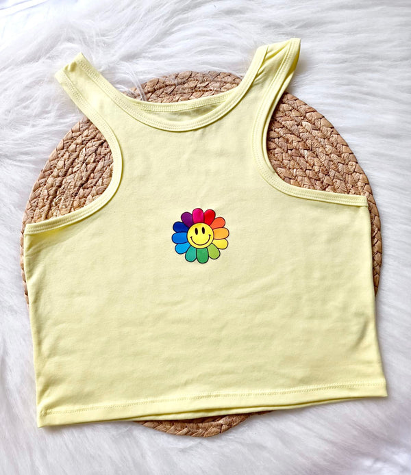 CropTop Amarillo Florecita Colores (U)