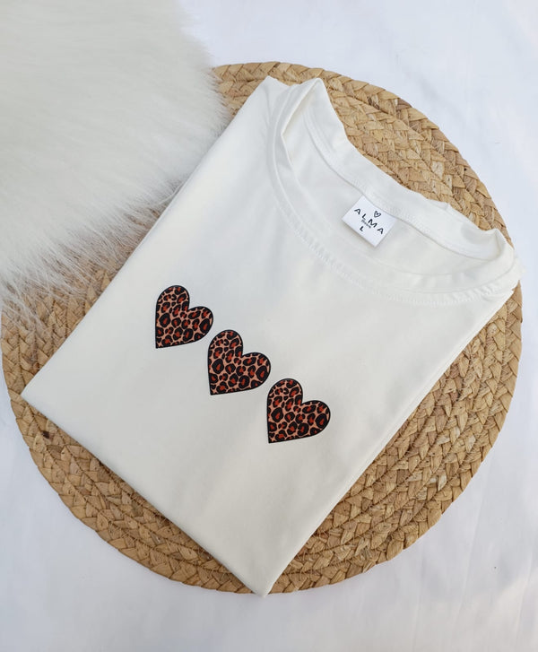 Camiseta 3 Corazones Print