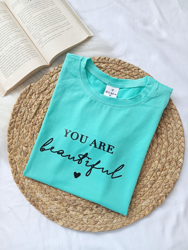 Camiseta You Are beautiful fucsia