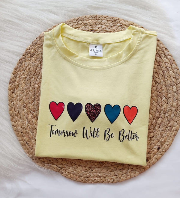 Camiseta  Corazones Colores