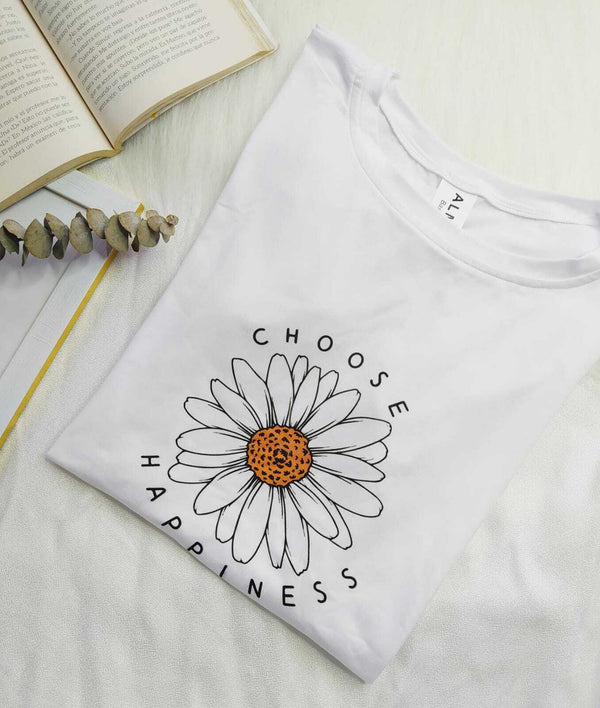 Camiseta Flor Choose S-Blanco