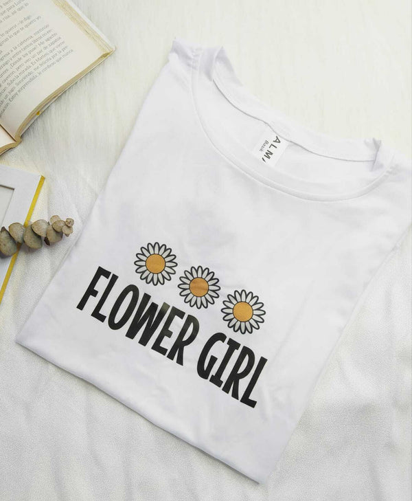 Camiseta Flower Girl S-Blanco