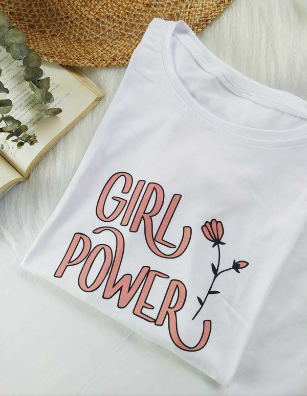 Camiseta girl power S-Blanco