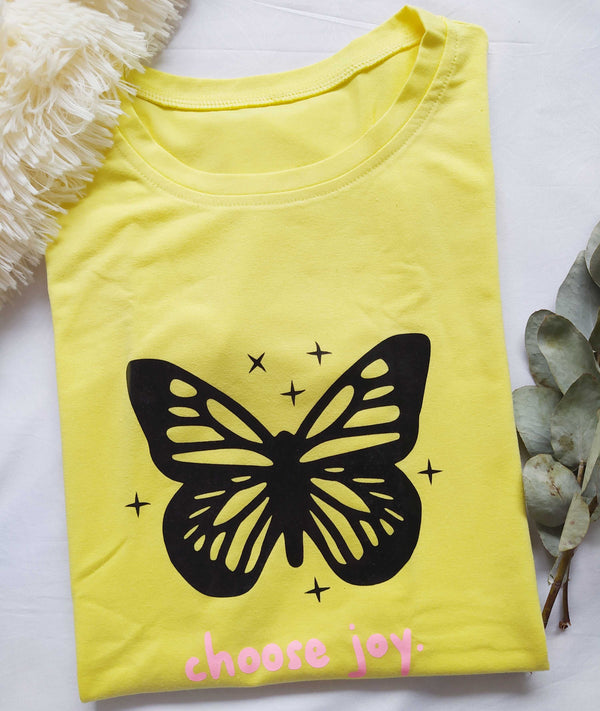 Camiseta Mariposa Grande-Amarillo