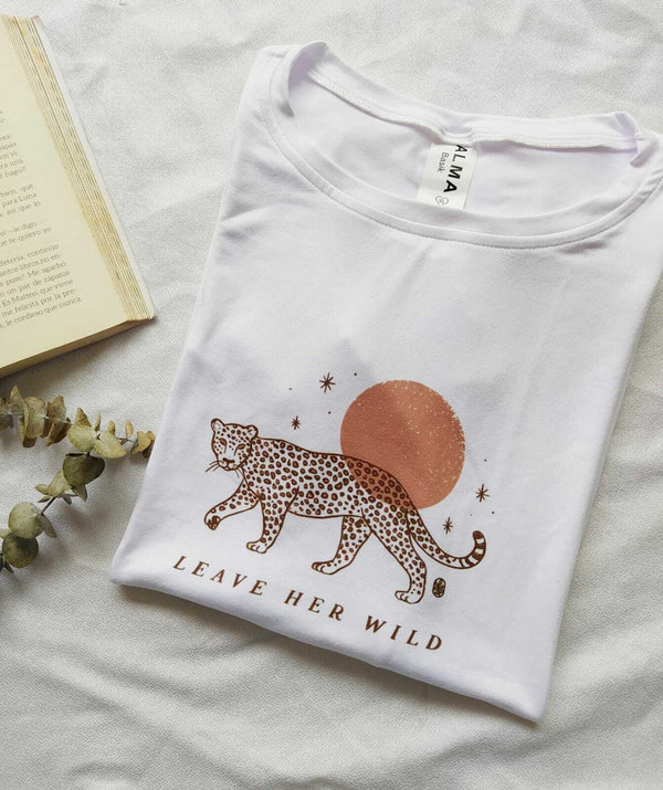 Camiseta Leopardo Bola S-Blanco